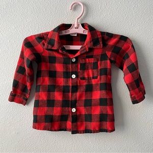 PatPat | Toddler Red Plaid long sleeve button down shirt Size 2-3Y